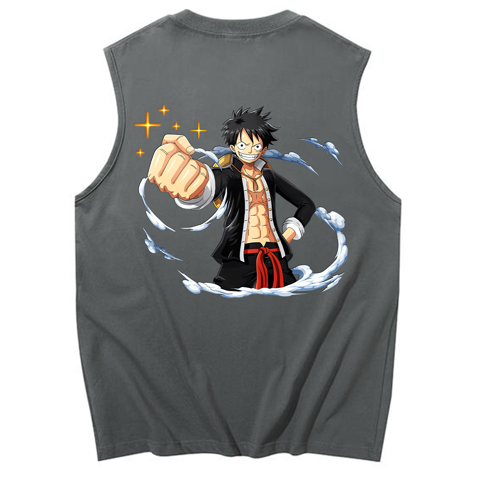 ワンピース モンキー・D・ルフィ ONE PIECE Monkey D. Luffy コットン100％タンクトップ（背面プリント）